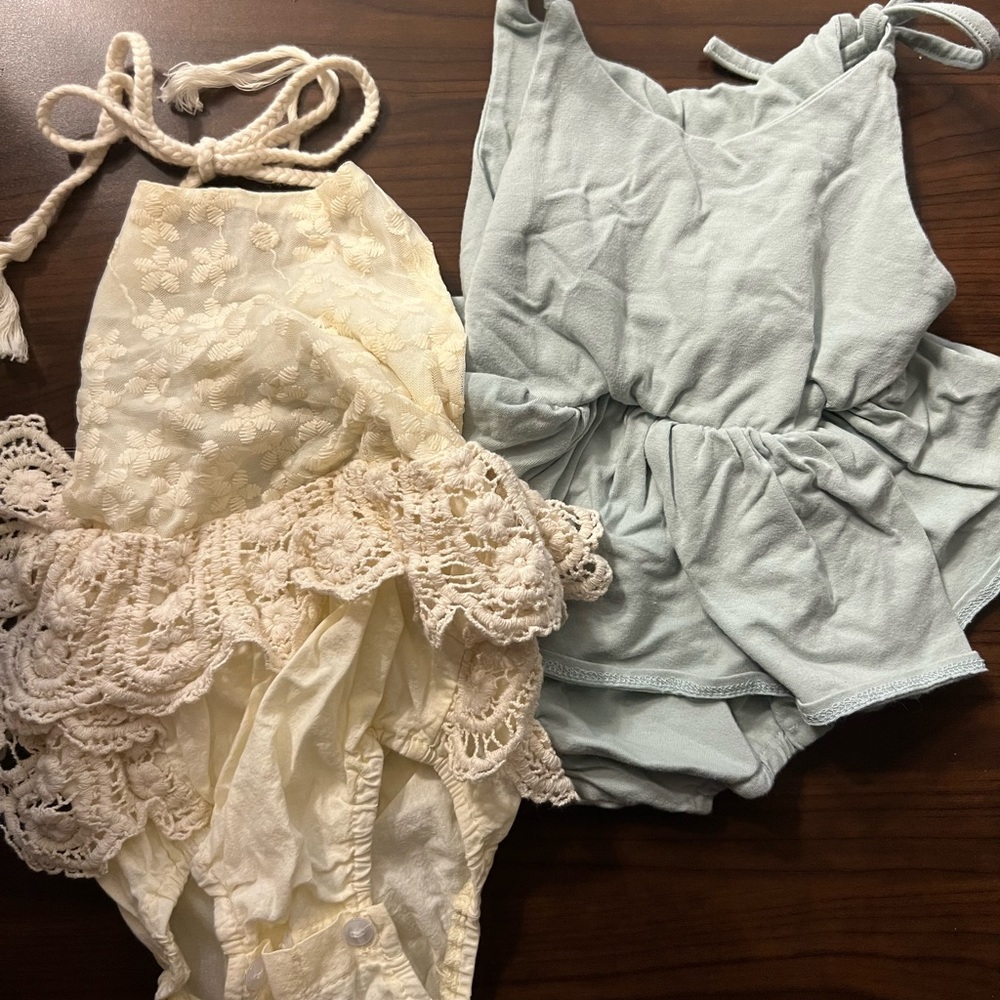 One piece summer romper set of 2